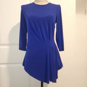 🌟 Chelsea & Theodore Royal Blue Asymmetrical Hem Top – Size S 🌟